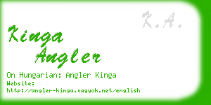 kinga angler business card